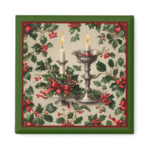 Xmas Holly et Imaginaire aux bougies