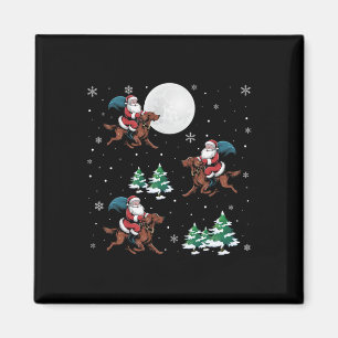 Aimant Xmas Tree Père Noël Riding Irlandais Setter Chien