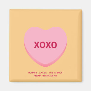 Aimant XOXO coeur de conversation orange rose Valentine