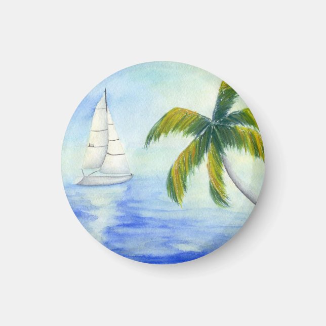 Aimant Yacht sur la mer Palma (Devant)