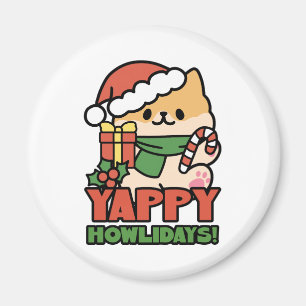 Aimant Yappy Howlidays - Jote Christmas Dog Cartoon