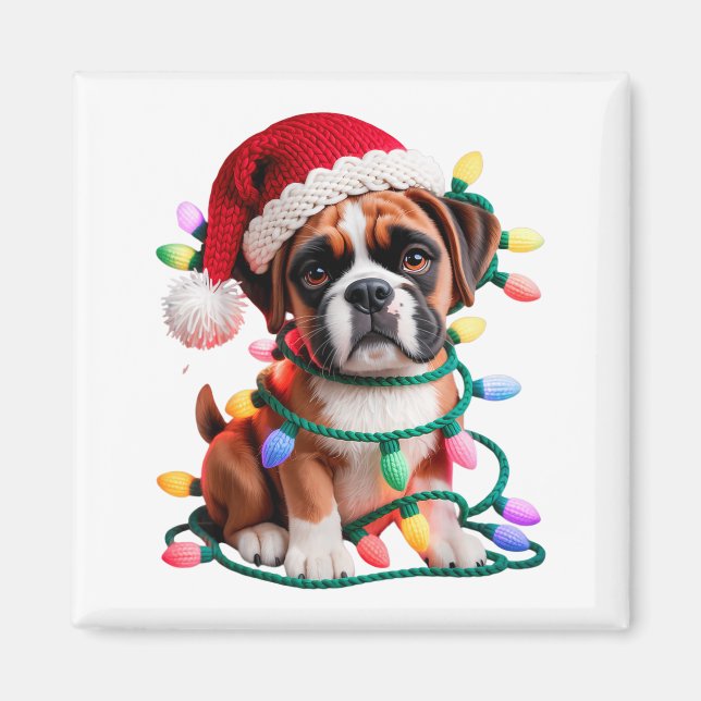 Aimant Yarn Boxer Dog Sewing Knitting Crocheting Christma (Devant)