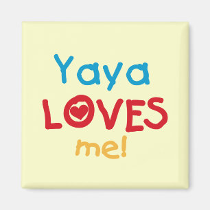 Aimant Yaya m'aime des T-shirts et des cadeaux