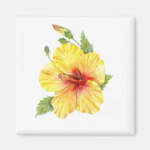 Aimant Yellow Hibiscus Botanical