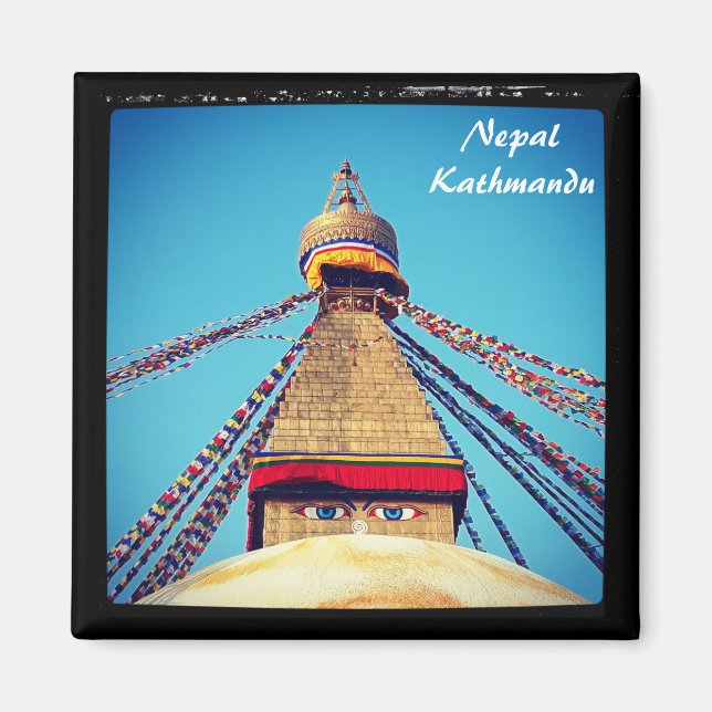 Aimant Yeux de Bouddha, Stupa, Katmandou - Népal (Devant)