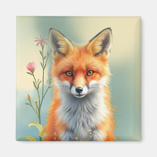 Aimant Yeux frappants d'un renard roux rusé