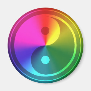 Aimant Yin spirituel Yang - conception d'arc-en-ciel