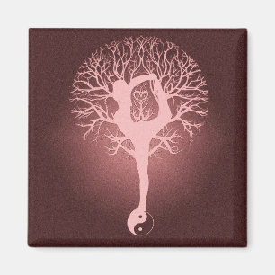 Aimant Yin yang, arbre de vie, yoga, harmonie d'Amelia