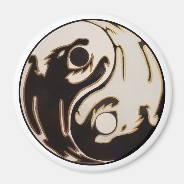 Aimant Yin yang Double Dragon (Devant)