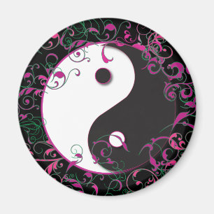 Aimant Yin & Yang Floral Design