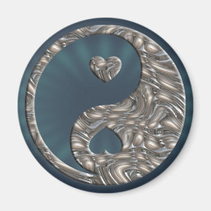 Aimant Yin & Yang / Hearts SILVER
