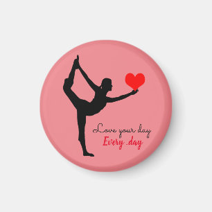 Aimant Yoga Coeur & Aimer votre journée, Tous les jours /
