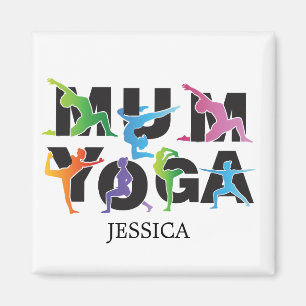 Aimant Yoga Maman Méditation Hobby Mère Mignonne Maman