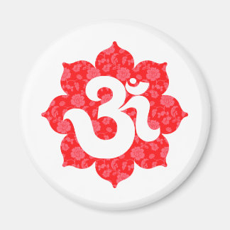 Aimant Yoga Om à Lotus Red