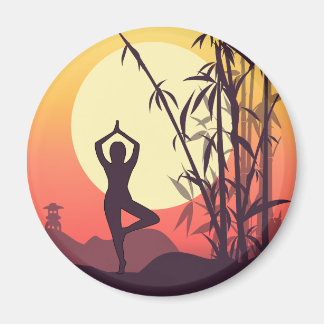 Aimant Yoga Sunset Love