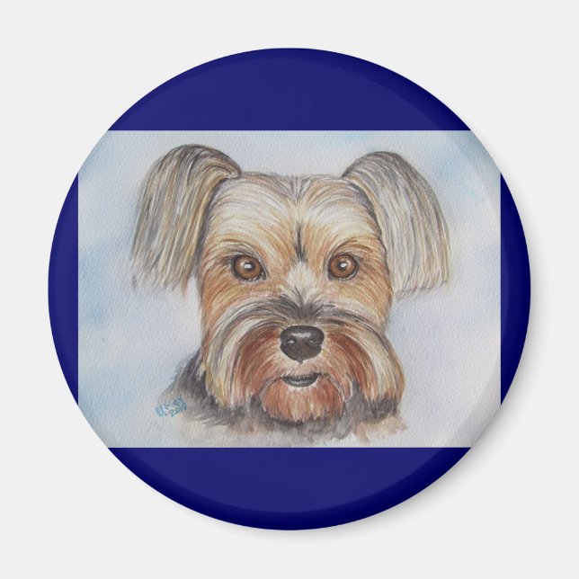 aimant yorkie de la peinture personnalisée (Devant)