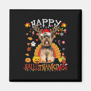 Aimant Yorkshire Chien Halloween Chien de Noël Joyeux Hal