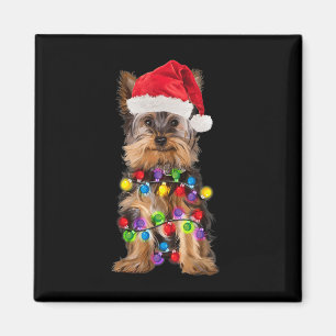 Aimant Yorkshire Noël Yorkie Chien Santa Hat Noël