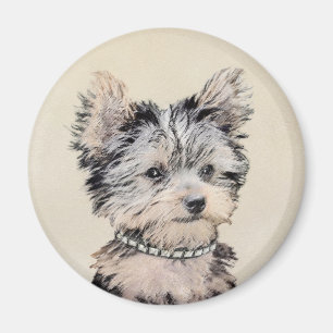 Aimant Yorkshire Terrier Puppy Peinture Chien original