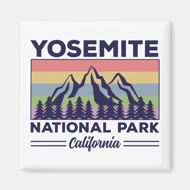 Aimant Yosemite National Park California Retro Randonnée (Devant)