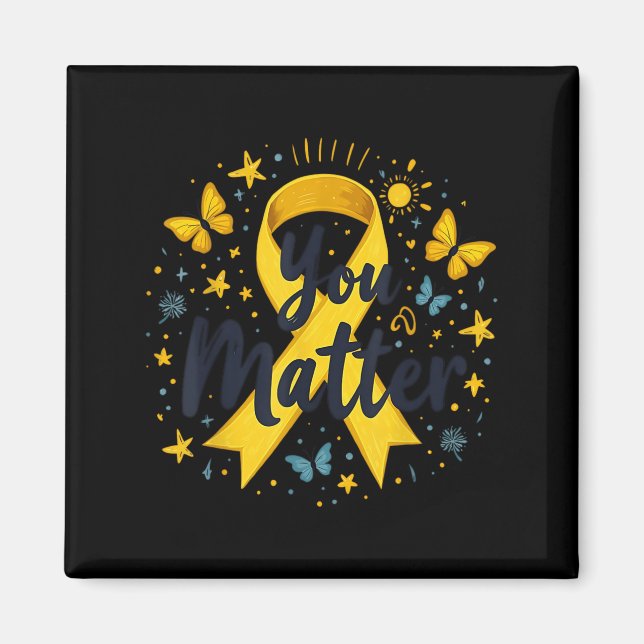 Aimant You Matther Suicide Prevention Awareness Yellow Ri (Devant)