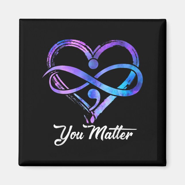 Aimant You Suicide Prevention Awareness Heart Men Women  (Devant)