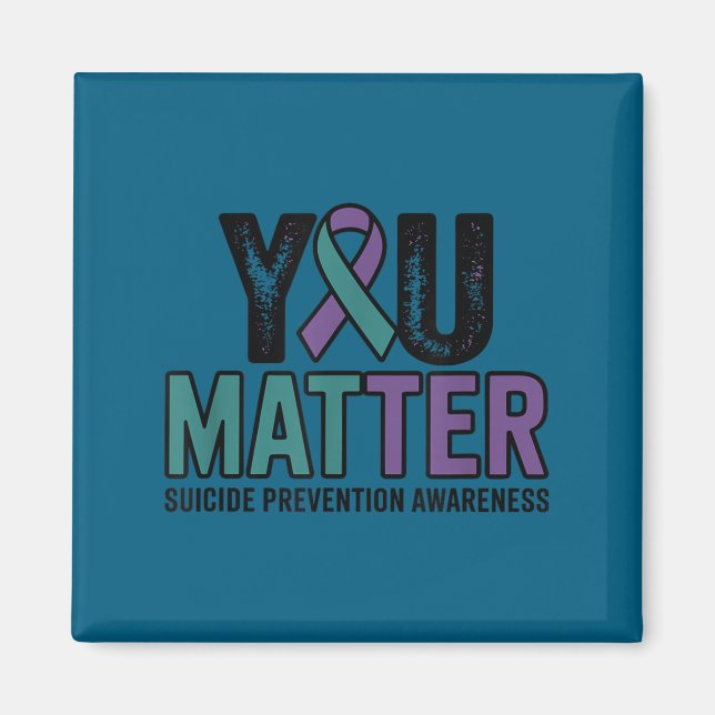 Aimant You Suicide Prevention Awareness Ribbon  (Devant)