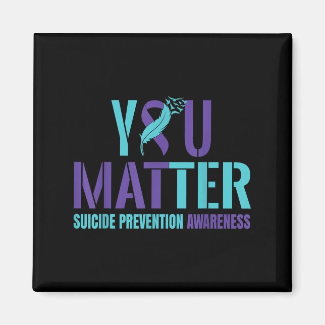 Aimant You - Suicide Prevention Teal Purple Awareness Rib (Devant)