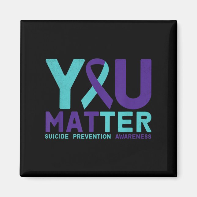Aimant You - Suicide Prevention Teal Purple Awareness Rib (Devant)