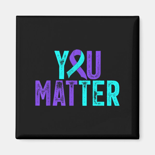 Aimant You - Suicide Prevention Teal Purple Awareness Rib (Devant)