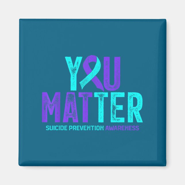 Aimant You - Suicide Prevention Teal Purple Awareness Rib (Devant)