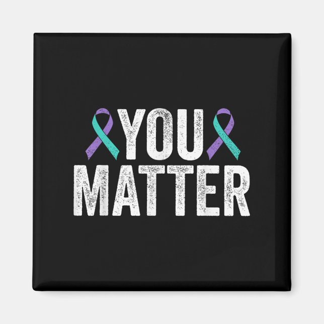 Aimant You - Suicide Prevention Teal Purple Awareness Rib (Devant)