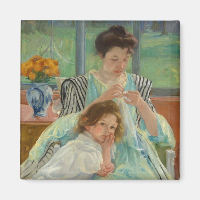 Aimant Young Mother Sewing (Devant)