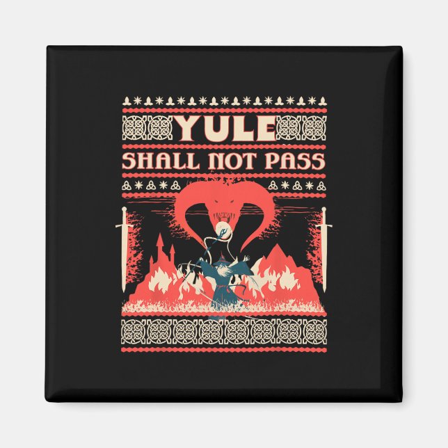 Aimant Yule Shall Not P Fantasy Wizard Holiday Pun Funny  (Devant)