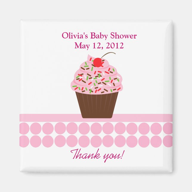 Aimant YUMMY CUPCAKES Baby shower Favoriser l'aimant (Devant)