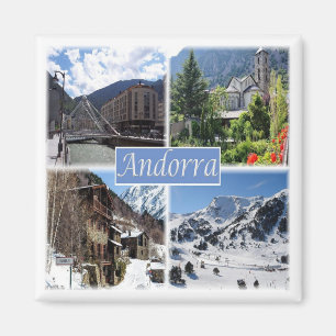 Aimant zAD003 ANDORRA, La Vella, mosaïque, réfrigérateur