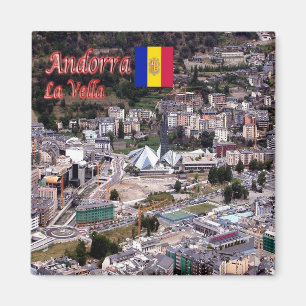 Aimant zAD010 Andorre, panorama LA VELLA, Réfrigérateur