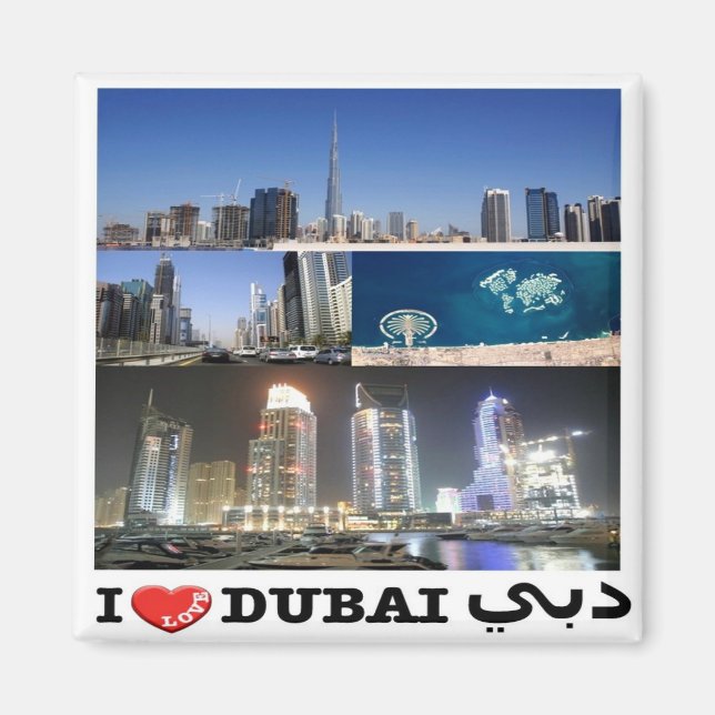Aimant zAE071 I LOVE DUBAI Émirats arabes unis, Fridge (Devant)