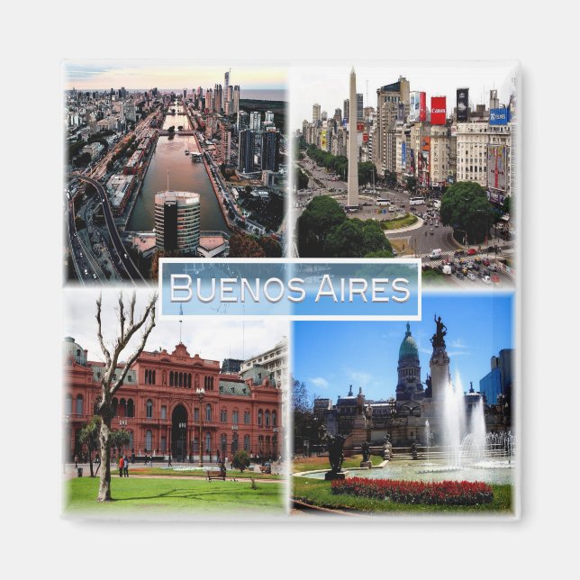 Aimant zAR003 BUENOS AIRES, Mosaic, Argentine, Frigo (Devant)