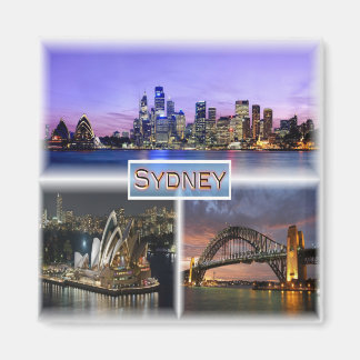 Aimant zAU007 SYDNEY par Night, Australie, Fridge