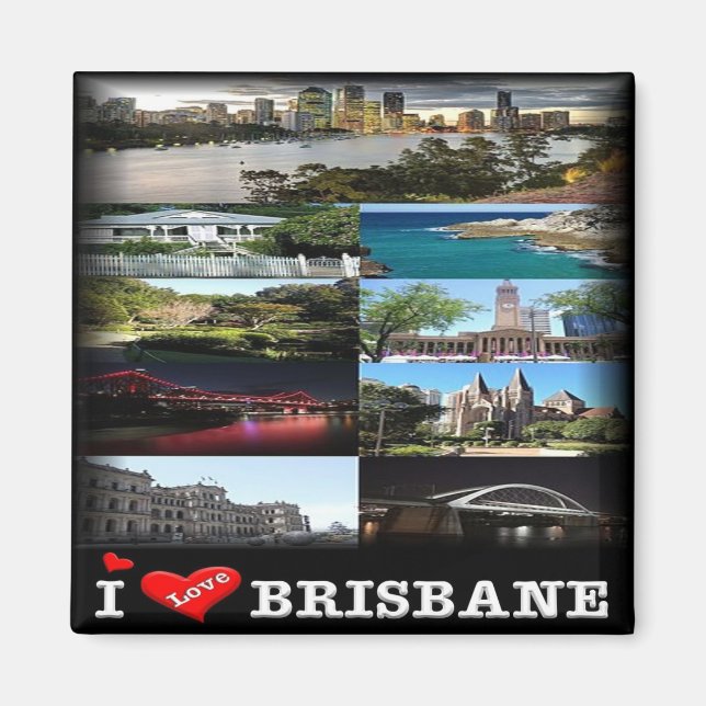 Aimant zAU012 BRISBANE, Mosaïque, Australie, Réfrigérateu (Devant)
