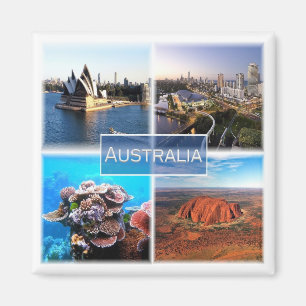 Aimant zAU015 AUSTRALIE, Mosaïque, Océanie, Frigo
