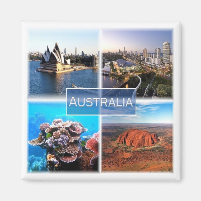 Aimant zAU015 AUSTRALIE, Mosaïque, Océanie, Frigo (Devant)