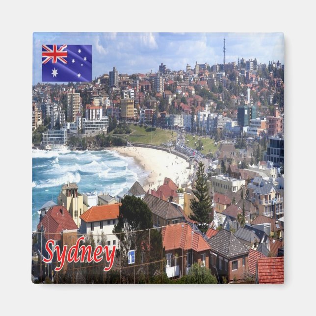 Aimant zAU030 SYDNEY, Australie, Panorama, Océanie, Frigo (Devant)