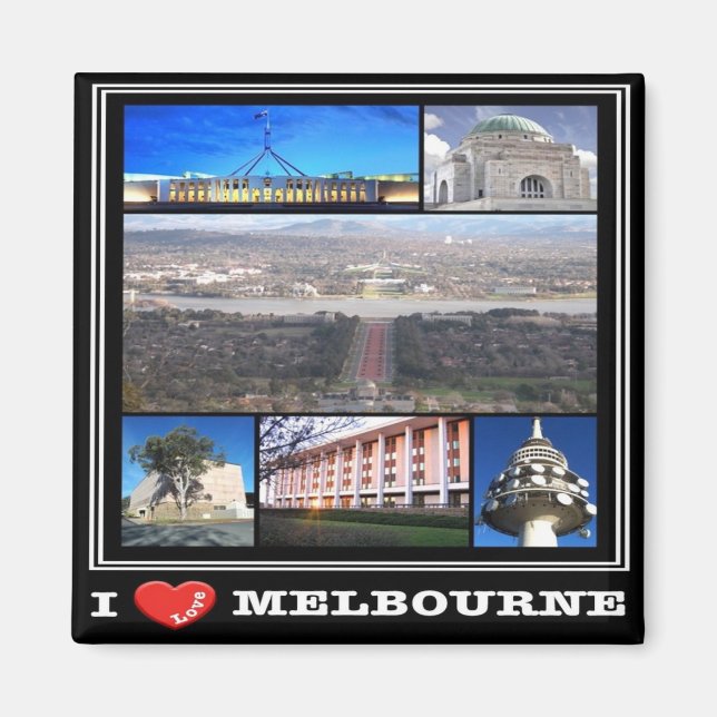 Aimant zAU094 MELBOURNE, I Love, Mosaic, Australie, Fridg (Devant)
