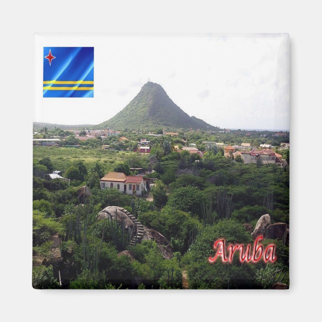 Aimant zAW006 ARUBA, Panorama, Amérique, Réfrigérateur (Devant)
