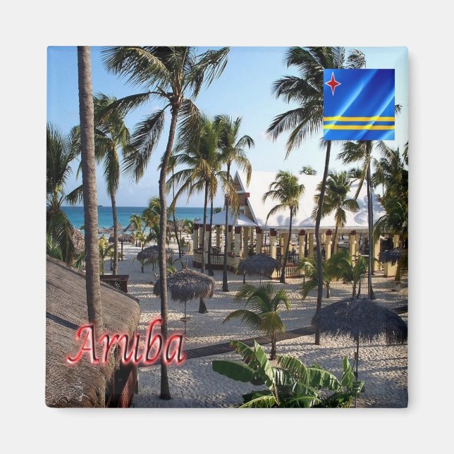 Aimant zAW007 ARUBA, Manchebo Beach, Réfrigérateur (Devant)