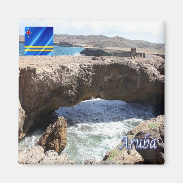Aimant zAW009 ARUBA, Pont naturel bébé, Réfrigérateur (Devant)