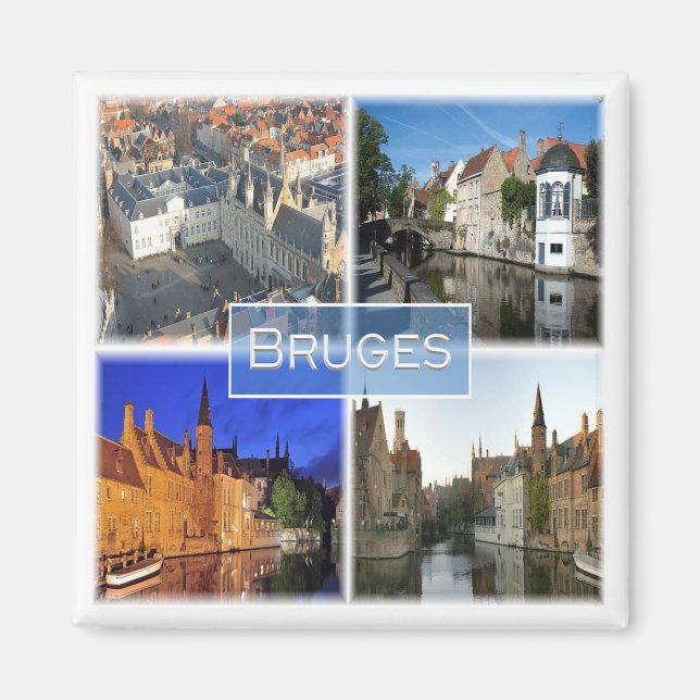 Aimant zBE007 BRUGES Belgique, Frigo (Devant)