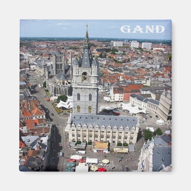 Aimant zBE011 GHENT Belgique, réfrigérateur (Devant)